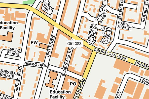 G51 3SS map - OS OpenMap – Local (Ordnance Survey)
