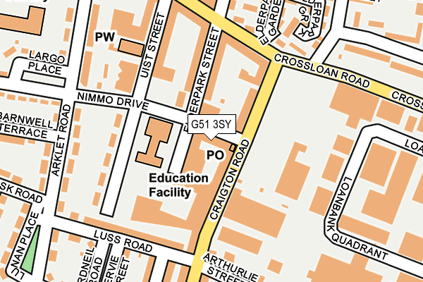 G51 3SY map - OS OpenMap – Local (Ordnance Survey)