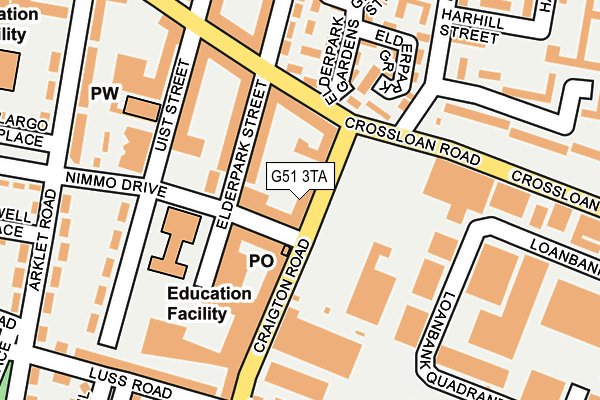 G51 3TA map - OS OpenMap – Local (Ordnance Survey)