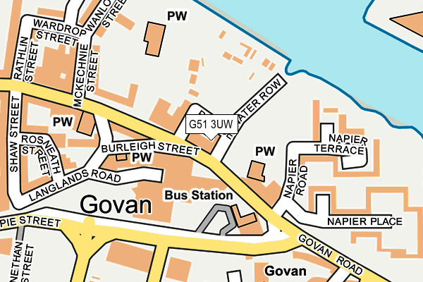 G51 3UW map - OS OpenMap – Local (Ordnance Survey)