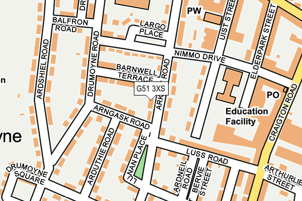 G51 3XS map - OS OpenMap – Local (Ordnance Survey)