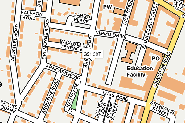 G51 3XT map - OS OpenMap – Local (Ordnance Survey)