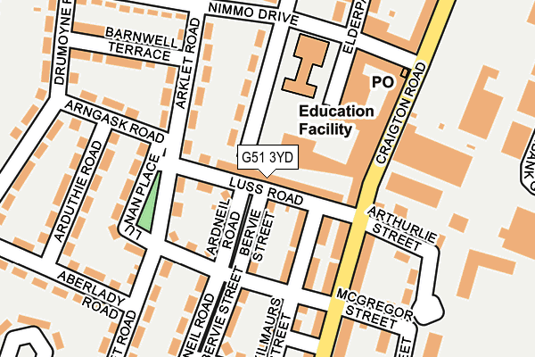 G51 3YD map - OS OpenMap – Local (Ordnance Survey)