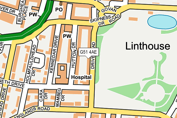 G51 4AE map - OS OpenMap – Local (Ordnance Survey)