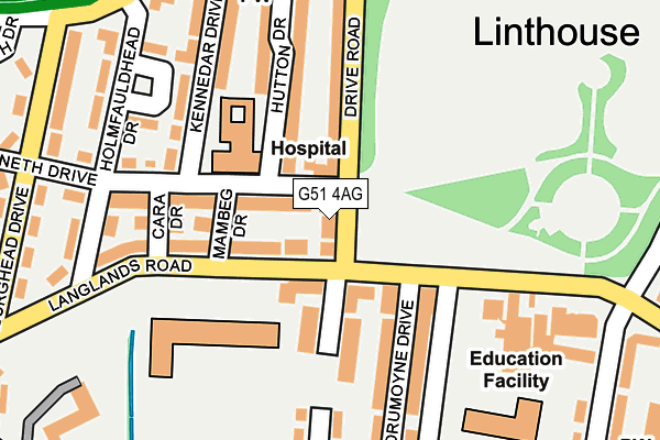 G51 4AG map - OS OpenMap – Local (Ordnance Survey)