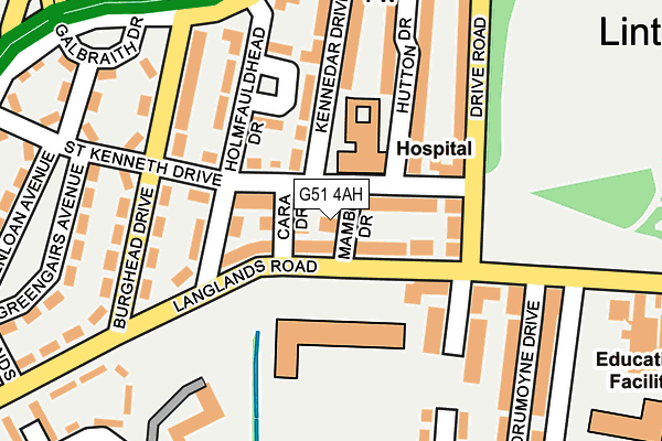 G51 4AH map - OS OpenMap – Local (Ordnance Survey)