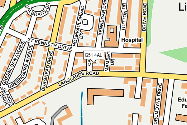 G51 4AL map - OS OpenMap – Local (Ordnance Survey)