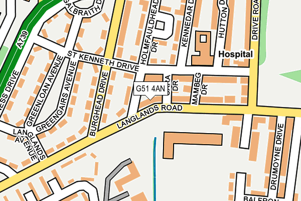 G51 4AN map - OS OpenMap – Local (Ordnance Survey)