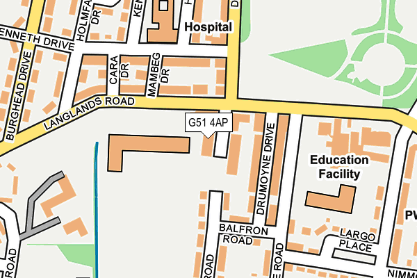 G51 4AP map - OS OpenMap – Local (Ordnance Survey)