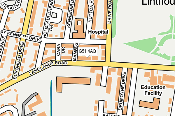 G51 4AQ map - OS OpenMap – Local (Ordnance Survey)