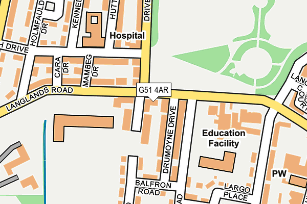 G51 4AR map - OS OpenMap – Local (Ordnance Survey)