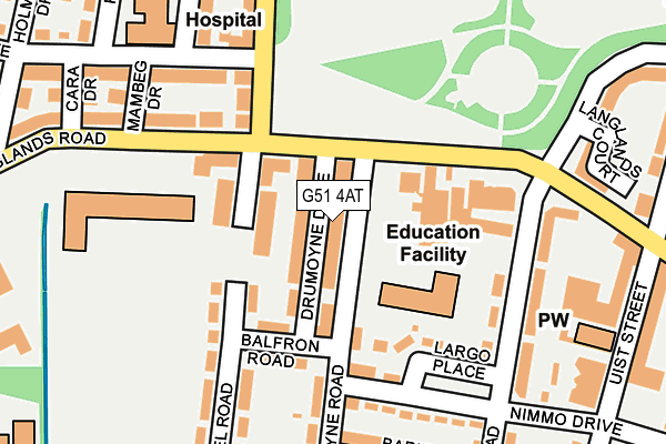 G51 4AT map - OS OpenMap – Local (Ordnance Survey)