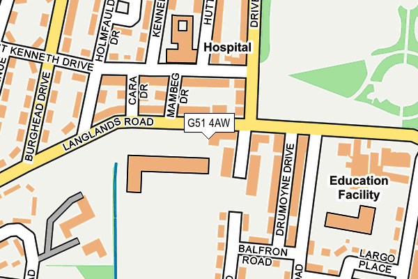 G51 4AW map - OS OpenMap – Local (Ordnance Survey)