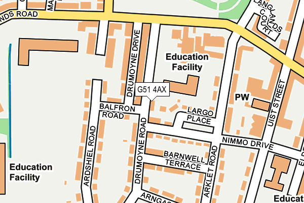 G51 4AX map - OS OpenMap – Local (Ordnance Survey)