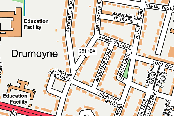 G51 4BA map - OS OpenMap – Local (Ordnance Survey)