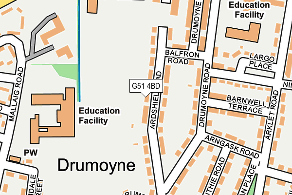 G51 4BD map - OS OpenMap – Local (Ordnance Survey)