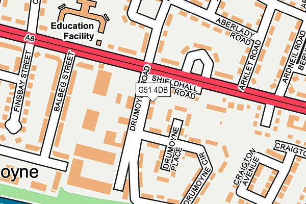 G51 4DB map - OS OpenMap – Local (Ordnance Survey)