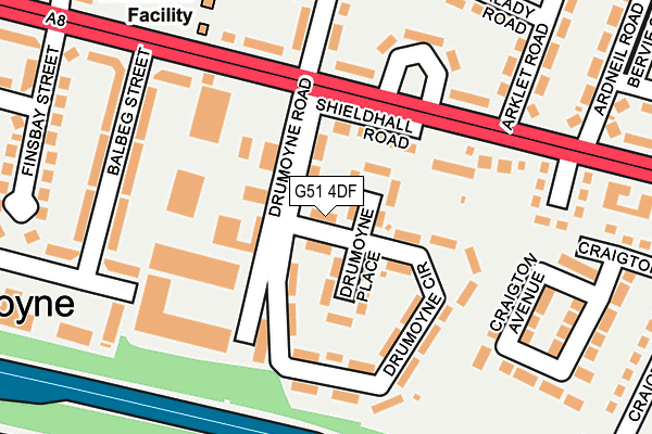 G51 4DF map - OS OpenMap – Local (Ordnance Survey)