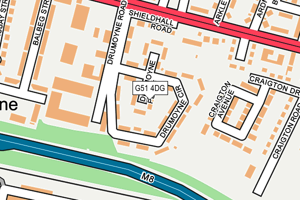 G51 4DG map - OS OpenMap – Local (Ordnance Survey)