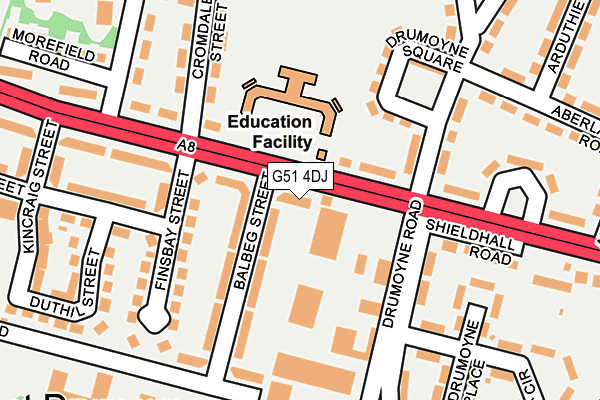 G51 4DJ map - OS OpenMap – Local (Ordnance Survey)