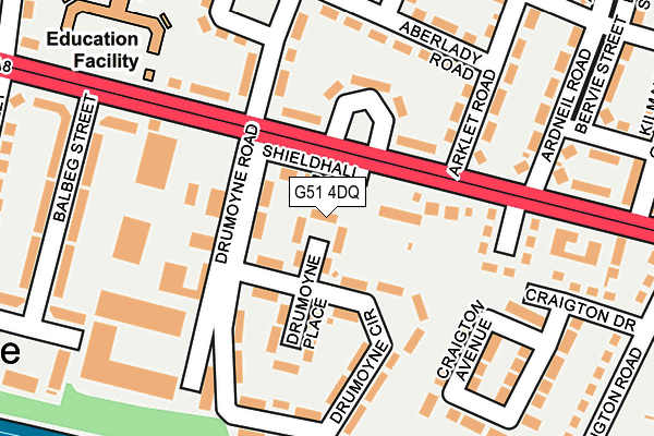 G51 4DQ map - OS OpenMap – Local (Ordnance Survey)
