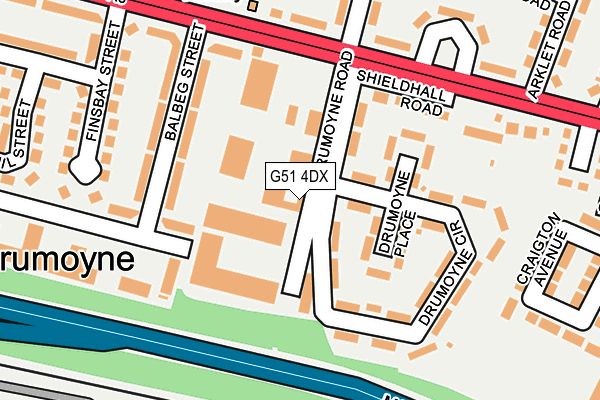 G51 4DX map - OS OpenMap – Local (Ordnance Survey)