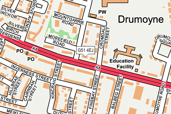 G51 4EJ map - OS OpenMap – Local (Ordnance Survey)