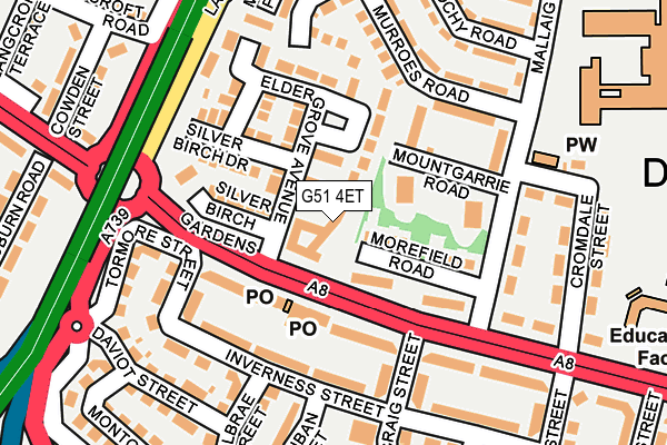 G51 4ET map - OS OpenMap – Local (Ordnance Survey)