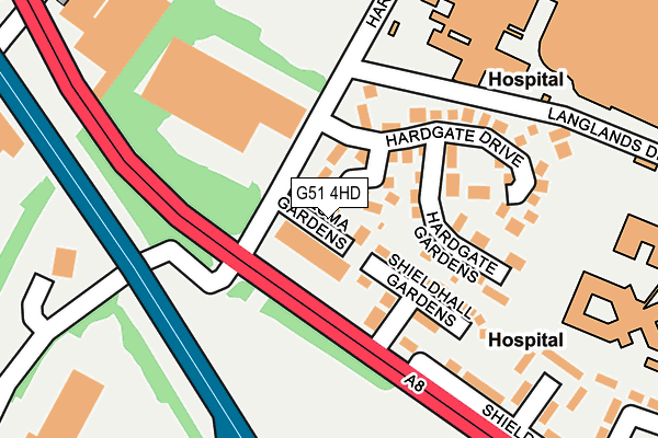 G51 4HD map - OS OpenMap – Local (Ordnance Survey)