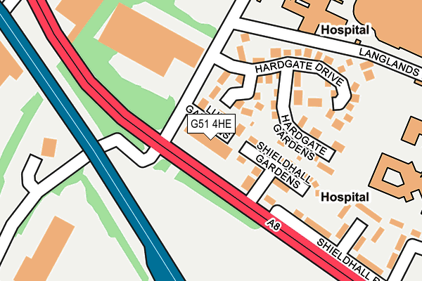 G51 4HE map - OS OpenMap – Local (Ordnance Survey)