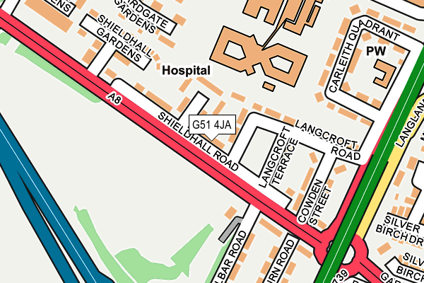 G51 4JA map - OS OpenMap – Local (Ordnance Survey)