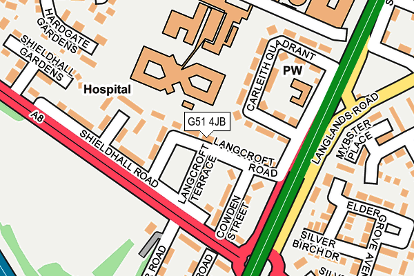 G51 4JB map - OS OpenMap – Local (Ordnance Survey)