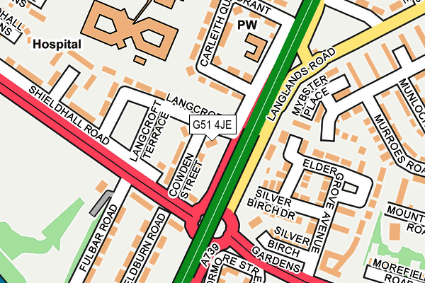 G51 4JE map - OS OpenMap – Local (Ordnance Survey)