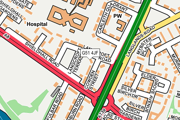 G51 4JF map - OS OpenMap – Local (Ordnance Survey)