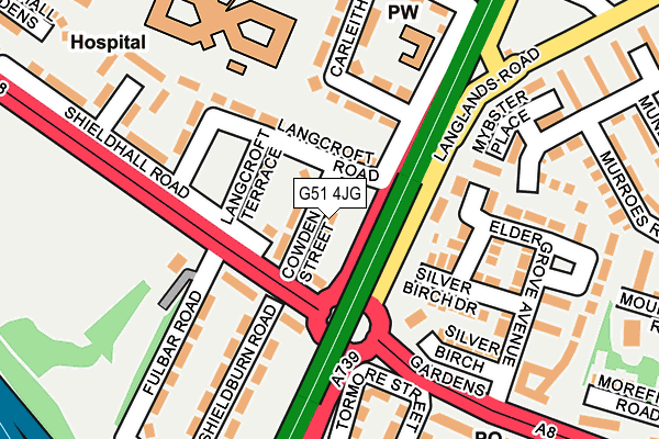 G51 4JG map - OS OpenMap – Local (Ordnance Survey)