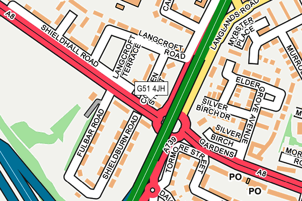 G51 4JH map - OS OpenMap – Local (Ordnance Survey)