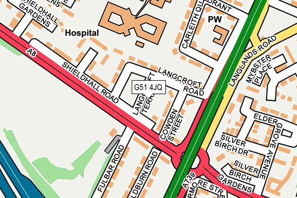 G51 4JQ map - OS OpenMap – Local (Ordnance Survey)