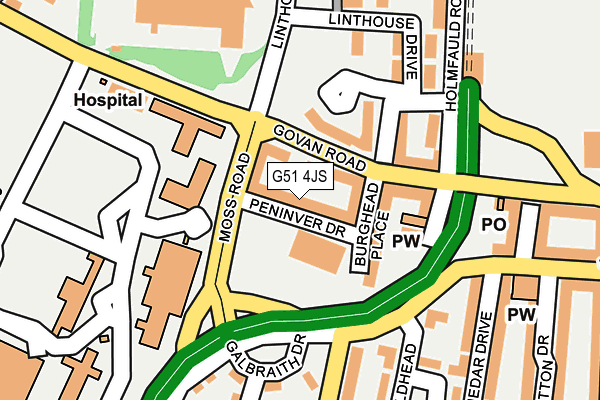 G51 4JS map - OS OpenMap – Local (Ordnance Survey)