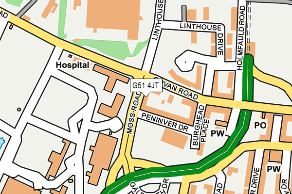 G51 4JT map - OS OpenMap – Local (Ordnance Survey)