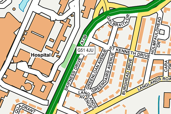 G51 4JU map - OS OpenMap – Local (Ordnance Survey)