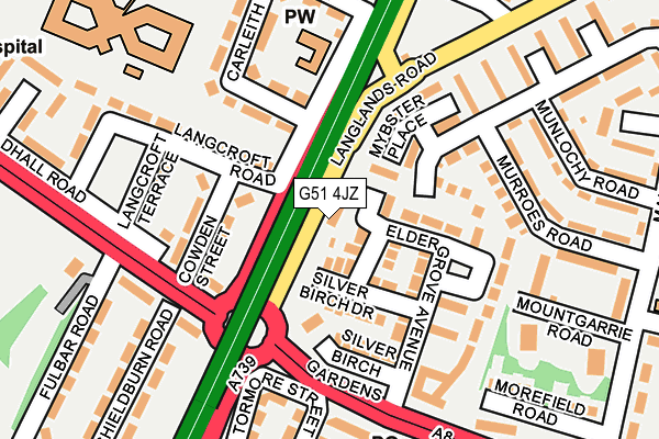G51 4JZ map - OS OpenMap – Local (Ordnance Survey)