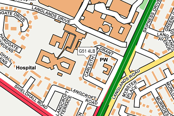 G51 4LB map - OS OpenMap – Local (Ordnance Survey)