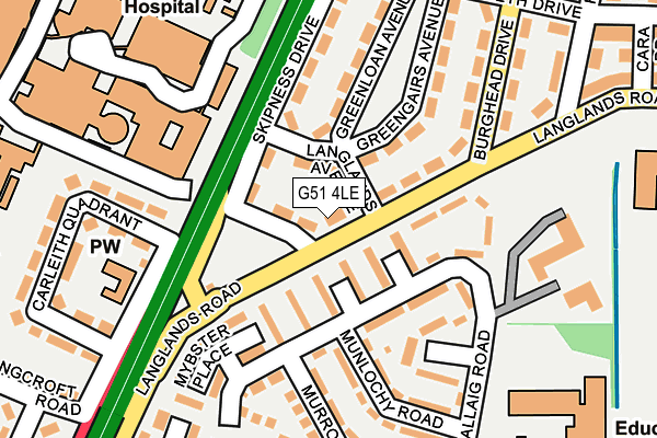 G51 4LE map - OS OpenMap – Local (Ordnance Survey)