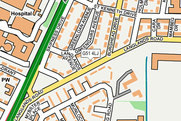 G51 4LJ map - OS OpenMap – Local (Ordnance Survey)