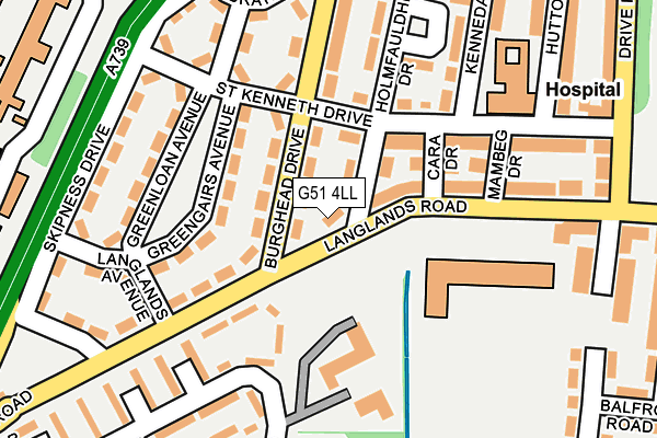 G51 4LL map - OS OpenMap – Local (Ordnance Survey)