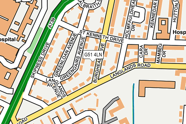 G51 4LN map - OS OpenMap – Local (Ordnance Survey)