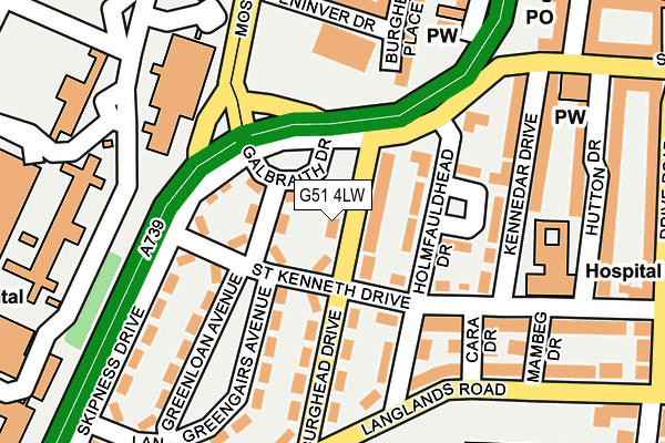 G51 4LW map - OS OpenMap – Local (Ordnance Survey)