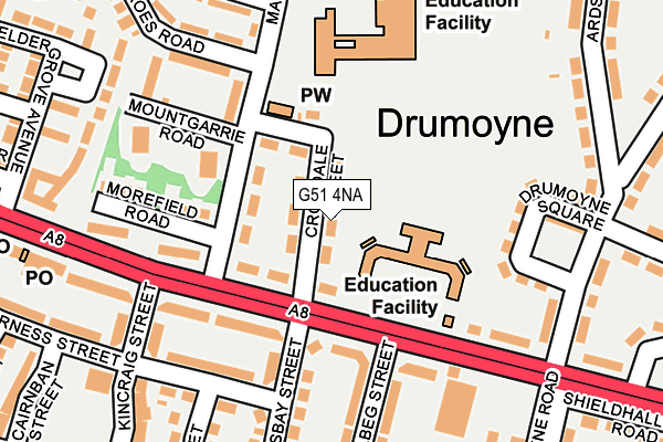 G51 4NA map - OS OpenMap – Local (Ordnance Survey)