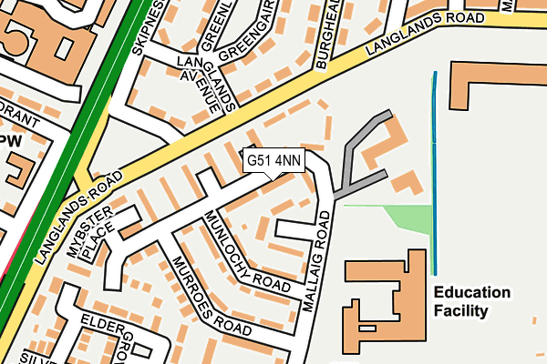 G51 4NN map - OS OpenMap – Local (Ordnance Survey)