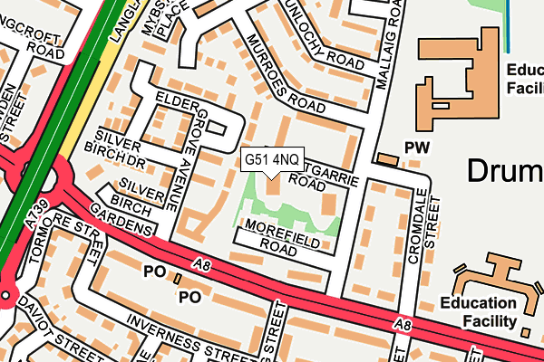 G51 4NQ map - OS OpenMap – Local (Ordnance Survey)